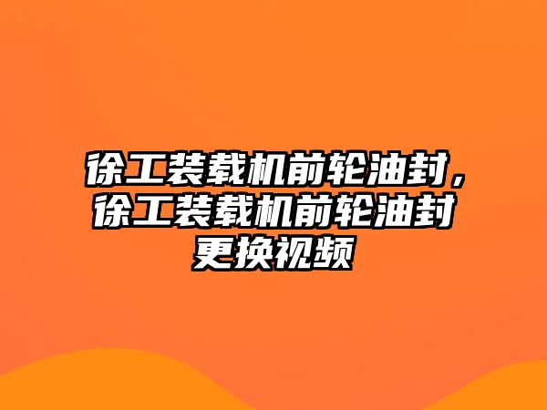 徐工裝載機(jī)前輪油封，徐工裝載機(jī)前輪油封更換視頻